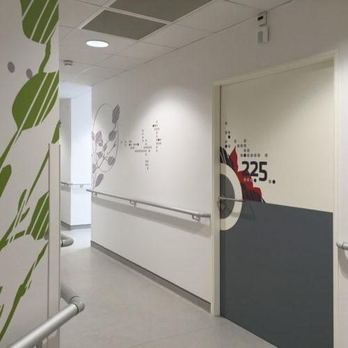 Clinique Oudinot décors muraux circulation hospitalisation