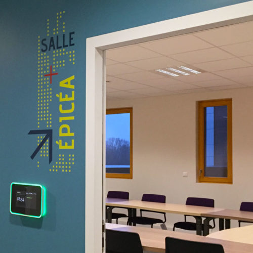 Signalétique décorative salle de réunion FCBA à Champs sur Marne