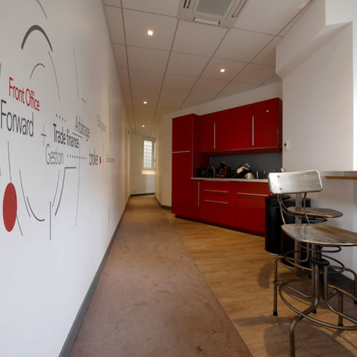 Décoration murale bureaux paris espace repas