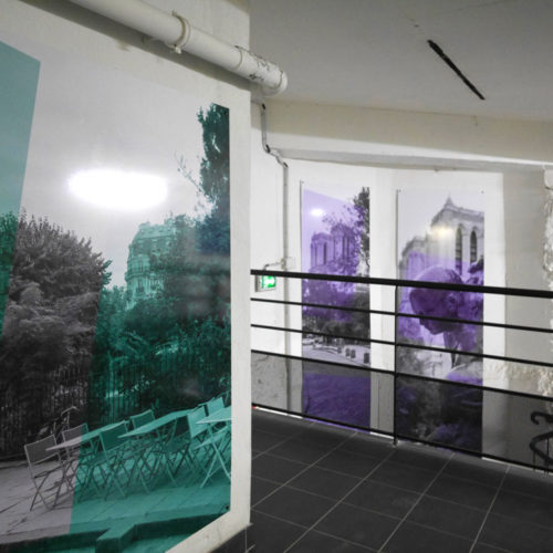 Décor mural photographique pour les escaliers du parking Lagrange à Paris - SAEMES