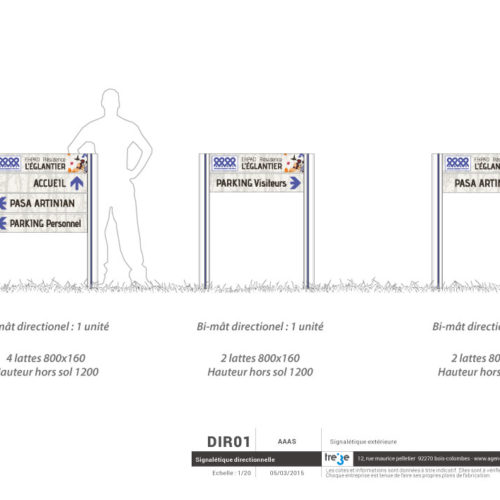 Etude et création d'un système de signalétique directionnelle extérieure sur Bi-Mâts pour un EHPAD