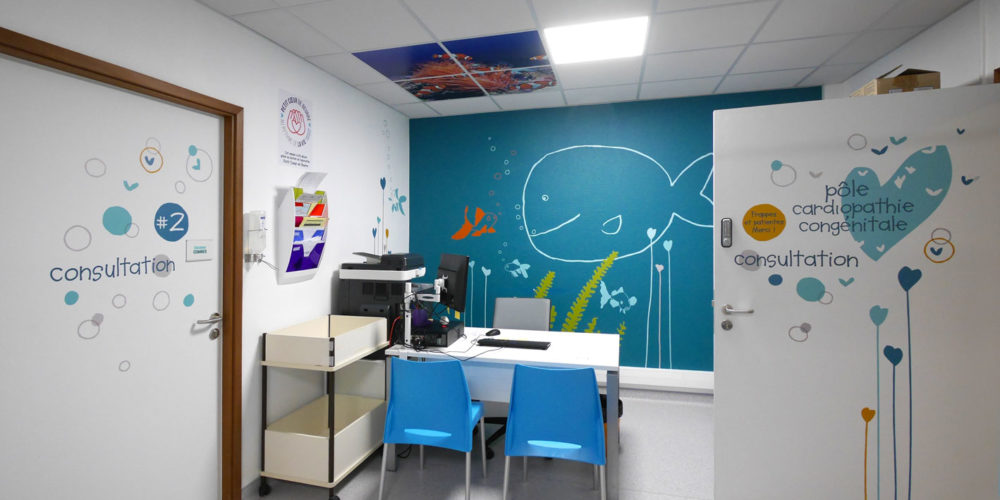 Décor Mural et Signalétique pour le service de cardiolopathie congénital de l'hopital Marie Lannelongue