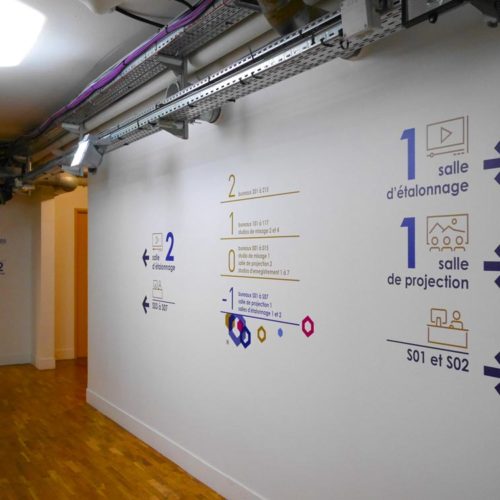 Signaletique paliere et directionnelle pour les nouveaux locaux d'HIVENTY a Boulogne