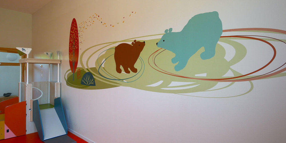Décor mural pour la grande salle d'activité de la Maison d'Enfants à Caractère Social (MECS) de Worhmout AFEJI