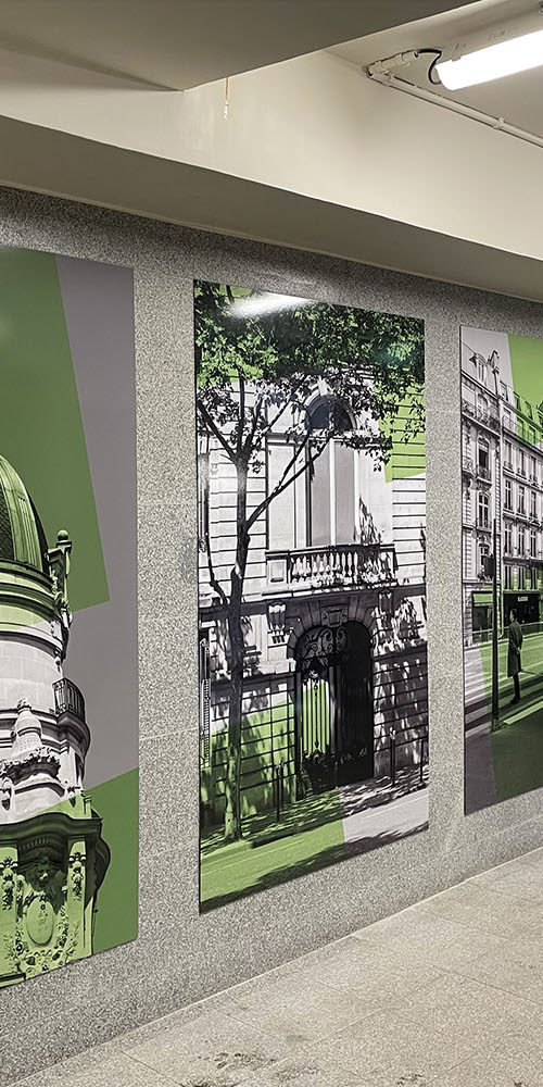 Decor mural Photgraphique Parking Haussmann Berri SAEMES palier ascenseur 01