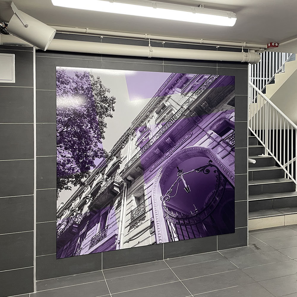 Decor mural Photgraphique Parking Haussmann Berri SAEMES palier ascenseur