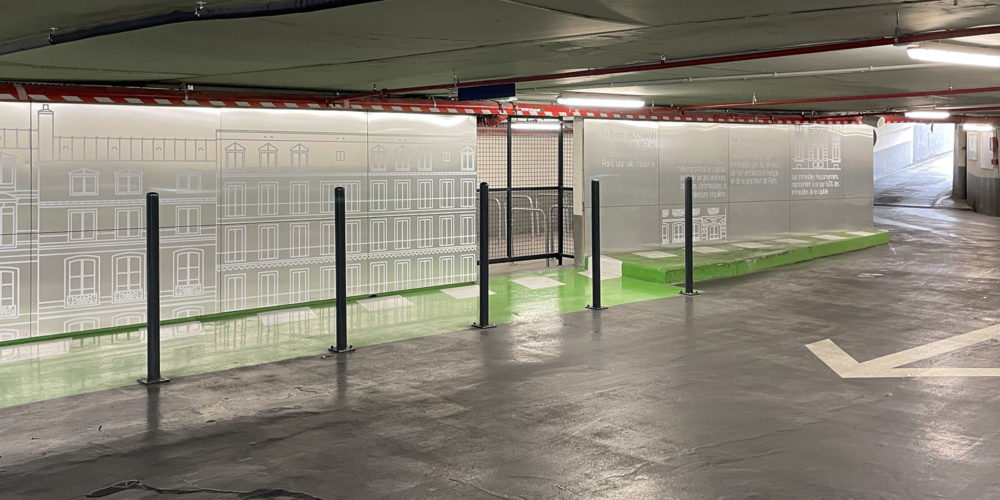 Design mural accueil Parking Haussmann Berri SAEMES 02